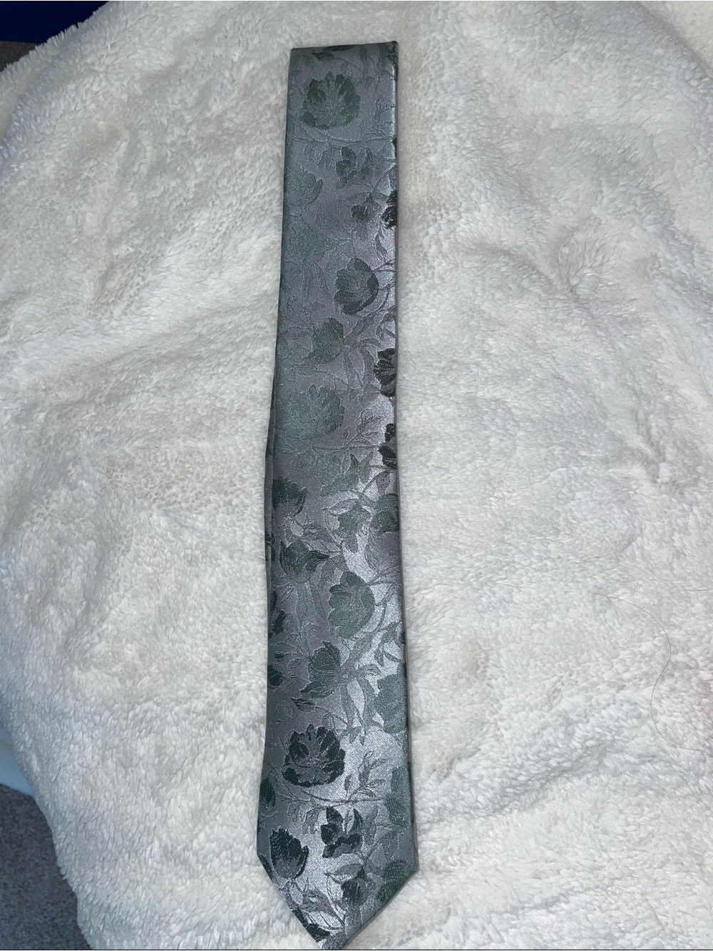 Men's Dark Green Floral Jacquard Tie